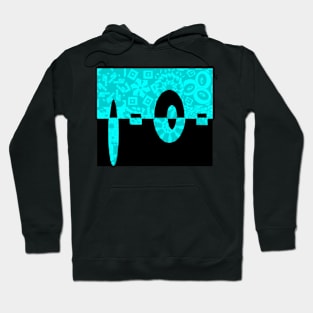 Pattern black, turquoise Hoodie